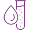 Icon of a liquid drop and test tube