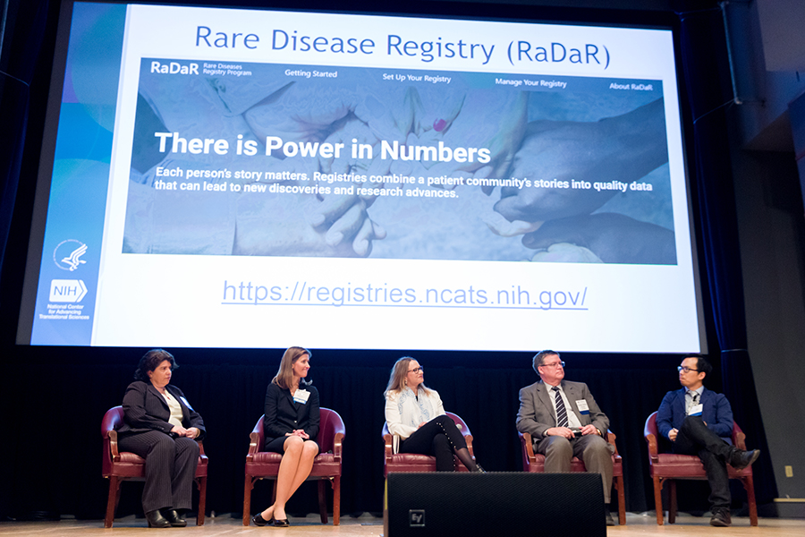 Panelists discuss the power of harnessing patient data through registries at Rare Disease Day at NIH.