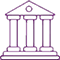 Icon of a building with three pillars
