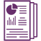 Icon showing stack of analysis documents